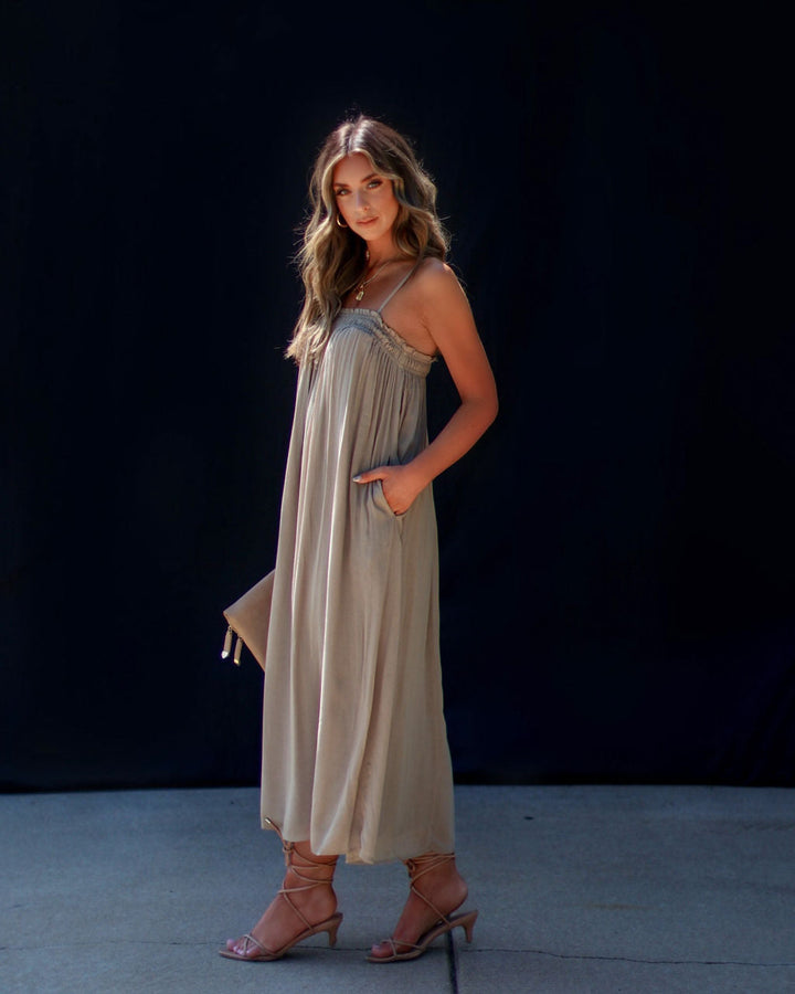 Gracia Günlük Kolsuz Cepli Midi Elbise