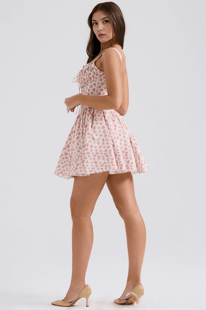 Sofia Dikiş Detay Mini Elbise