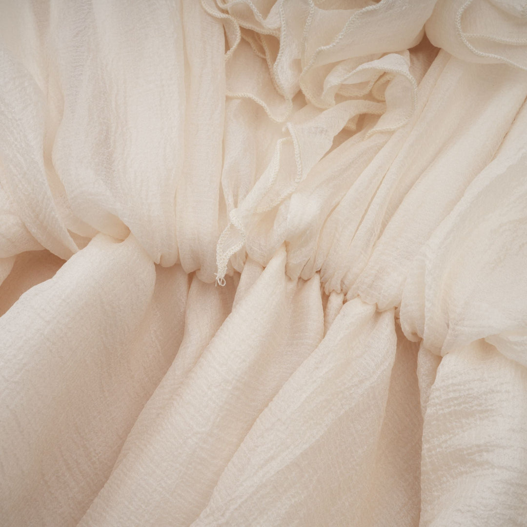 Zéphyrine Çiçek Aplikeli Katlı Mini Elbise