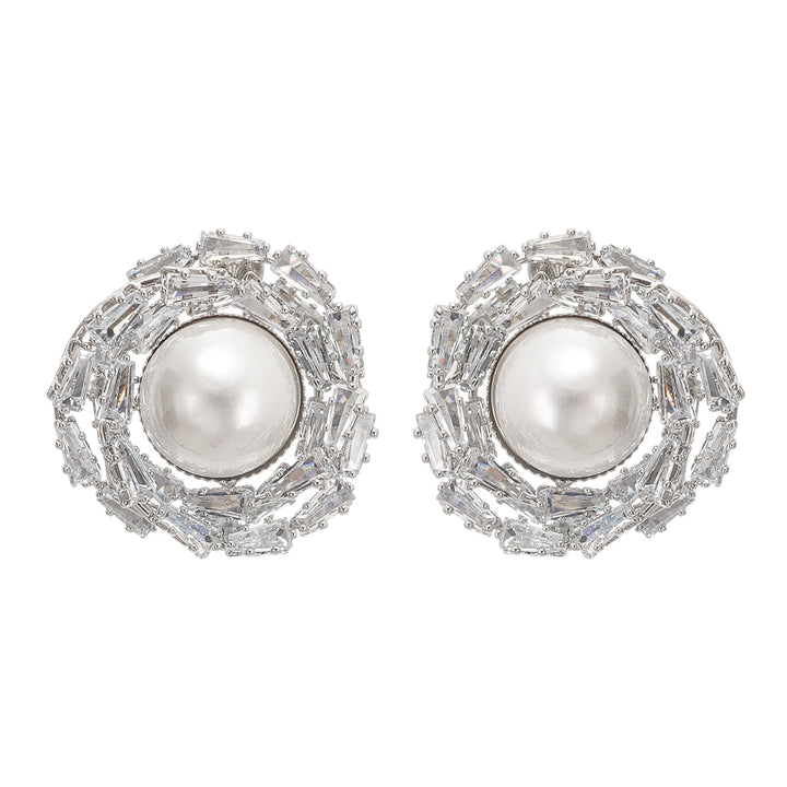 Emmelina Kristal Süslemeli Suni İnci Küpeler