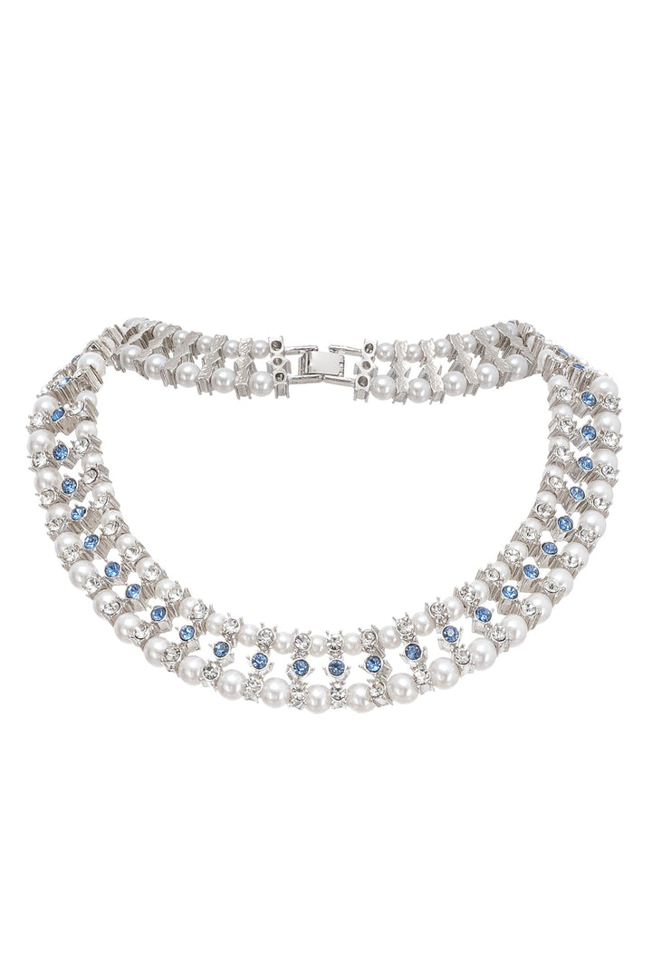 Kristal Süslemeli İnci Kolye