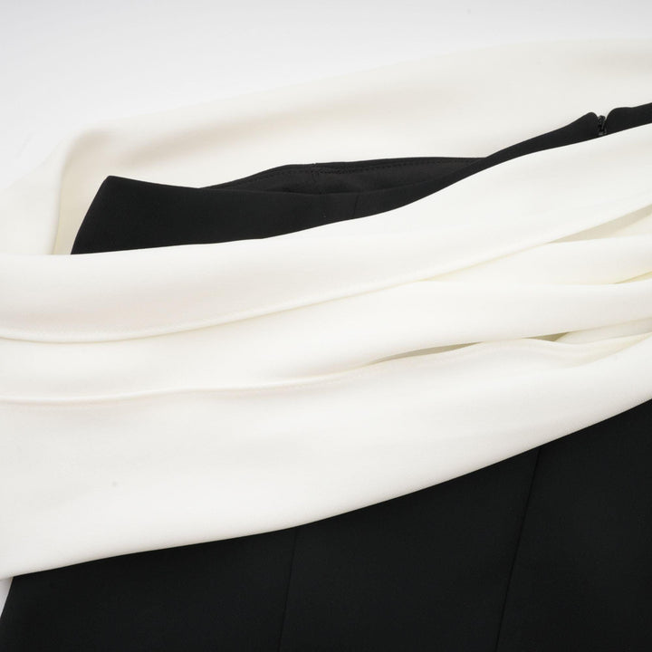 İlham Perisi Siyah-Beyaz Mini Elbise