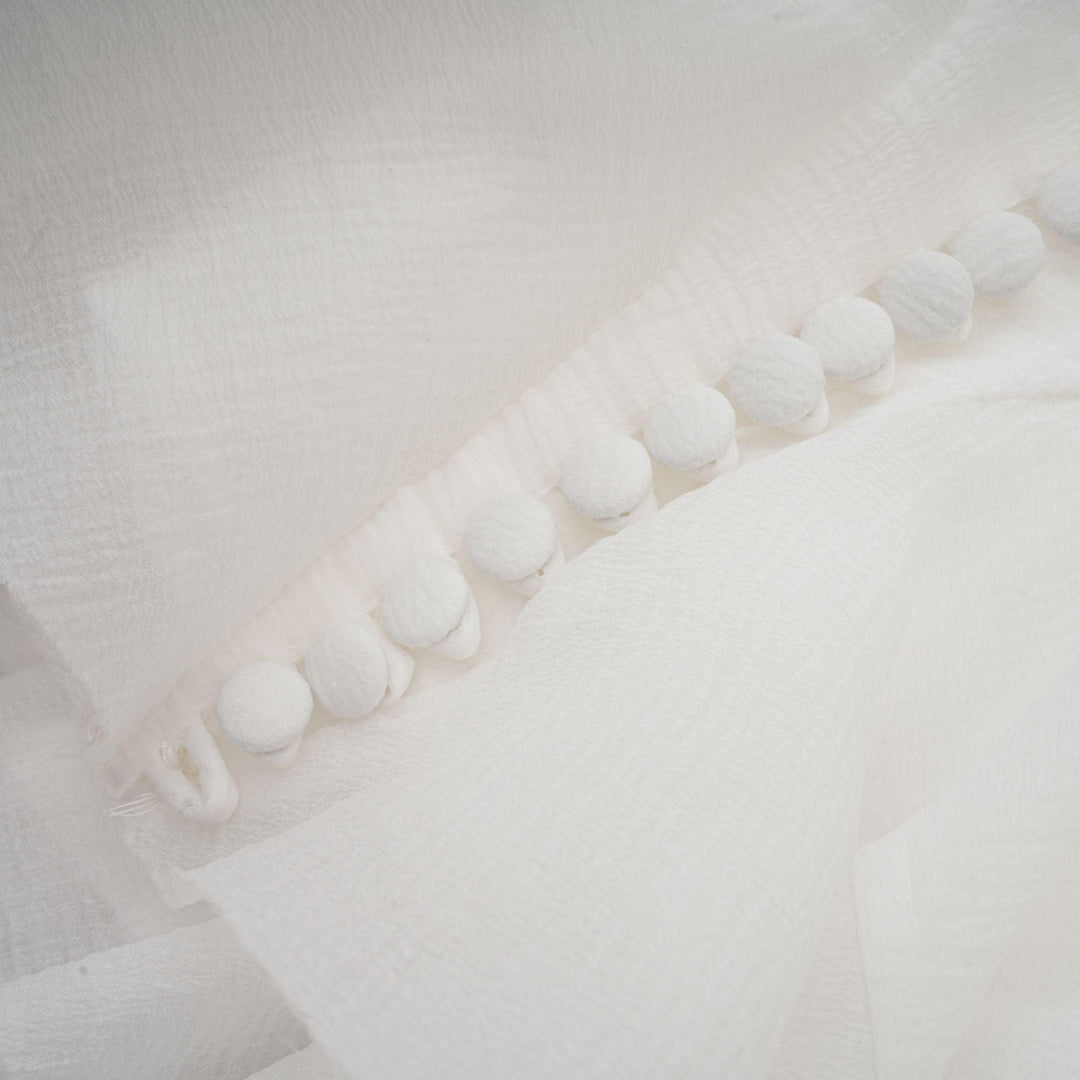 Aurora Fırfır Detaylı Beyaz Mini Elbise