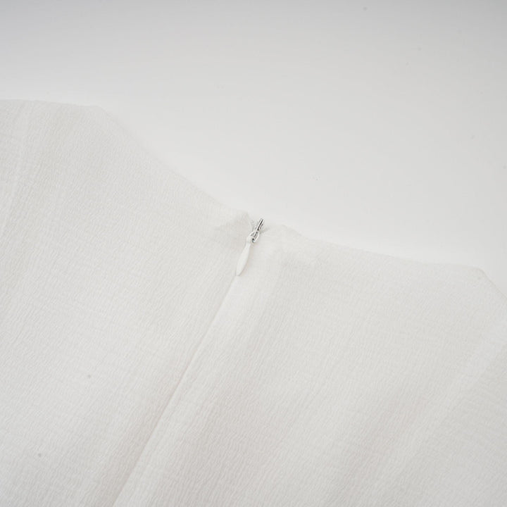 Aurora Fırfır Detaylı Beyaz Mini Elbise