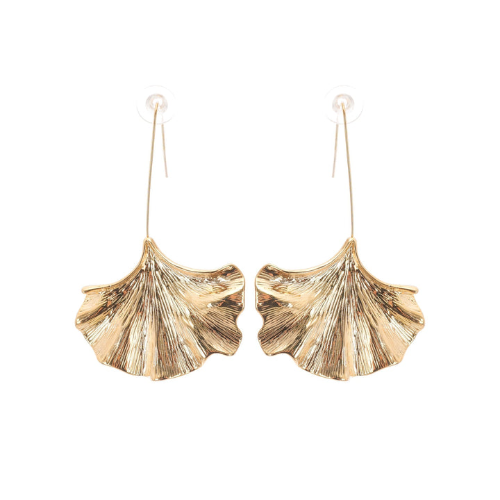 Juliet'İn Altın Ginkgo Damla Küpeleri