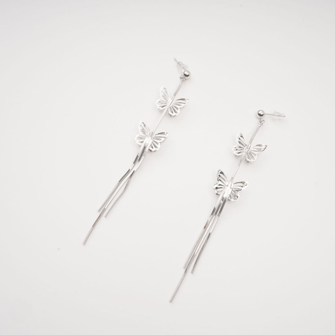 Bella Gümüş Kelebek Damla Küpe