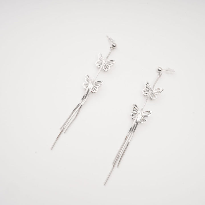 Bella Gümüş Kelebek Damla Küpe