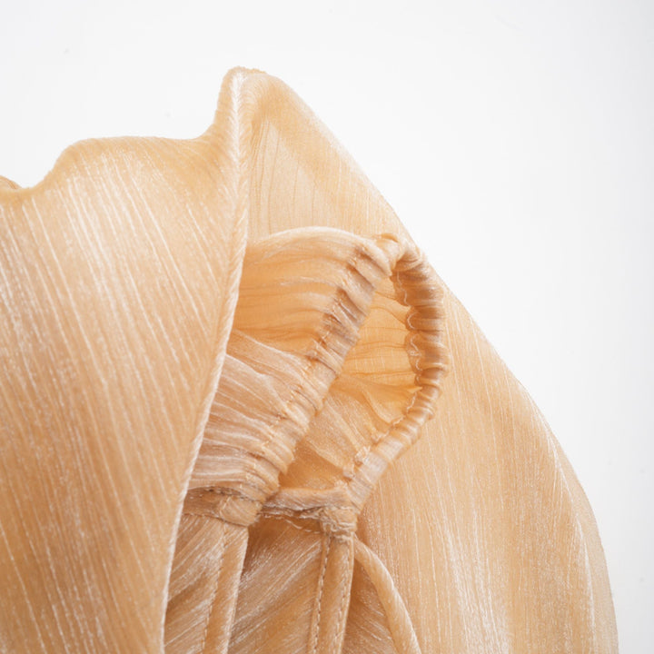 Adelina Altın Kristal Süslemeli Panelli Mini Elbise