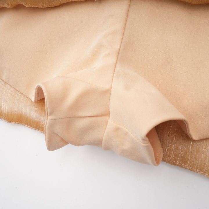 Adelina Altın Kristal Süslemeli Panelli Mini Elbise