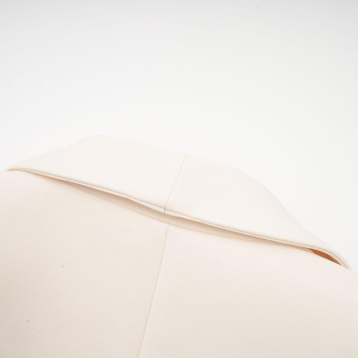 Opulent Grace İşlemeli Krem Blazer Elbise