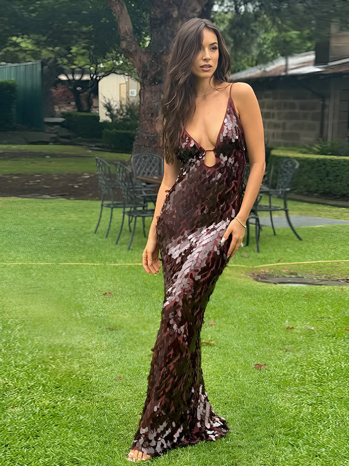 Kailani Pul Payetli Maksi Elbise