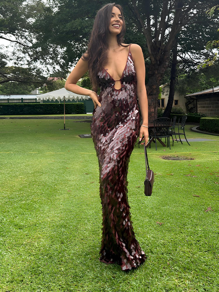 Kailani Pul Payetli Maksi Elbise