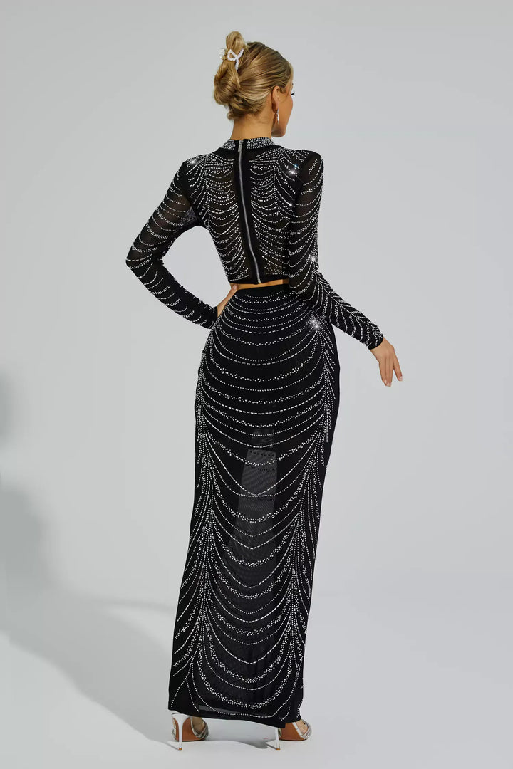 Elva Siyah Sıcak Pırlanta Damga Seti