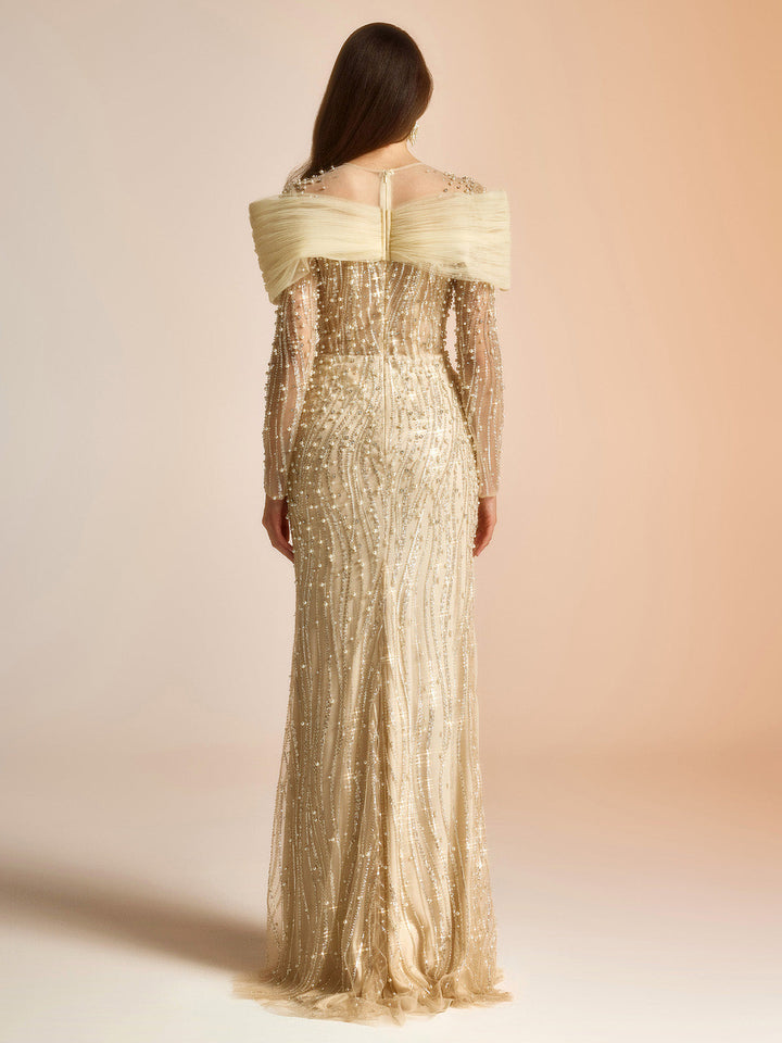 Muhteşem Yüksek Yırtmaçlı Harikalar Diyarı Elbisesi