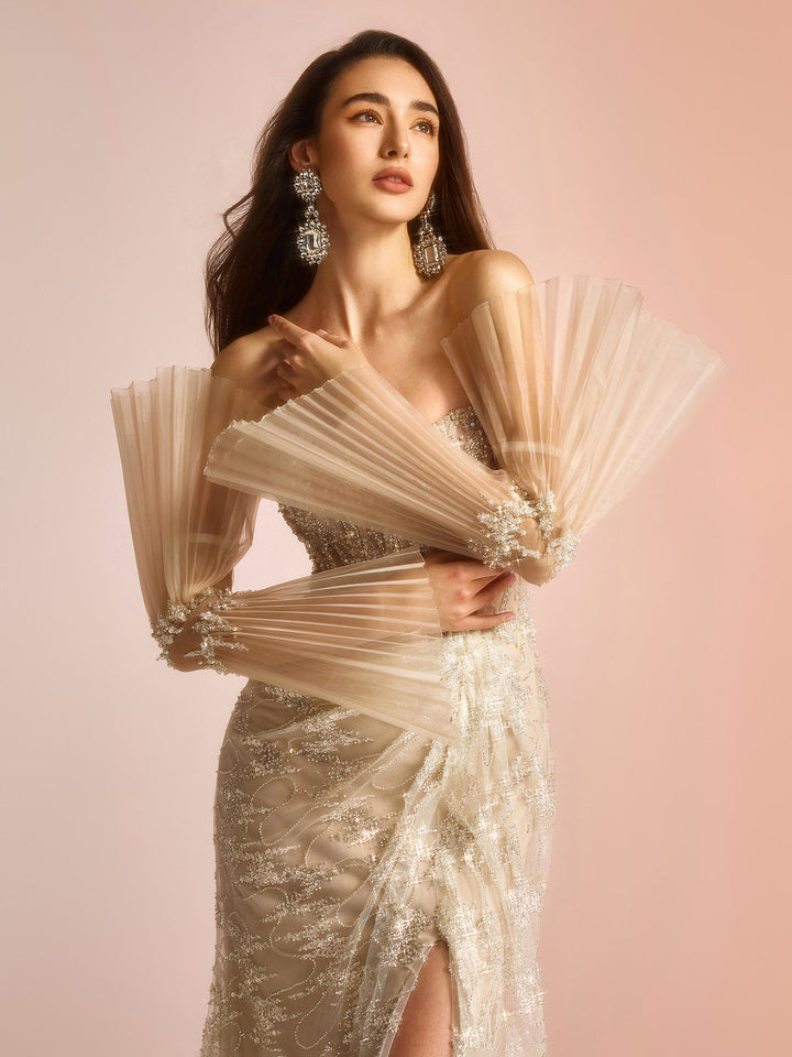 Kristal Dreamland Boncuklu Nakış Elbise