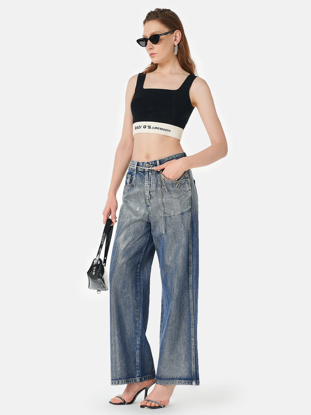 Fırçalanmış Gümüş Degrade Denim Kot