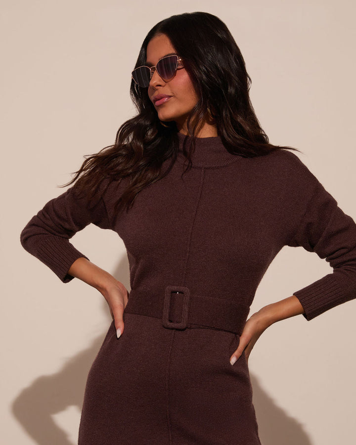 Huntley Mockneck Midi Kazak Elbise