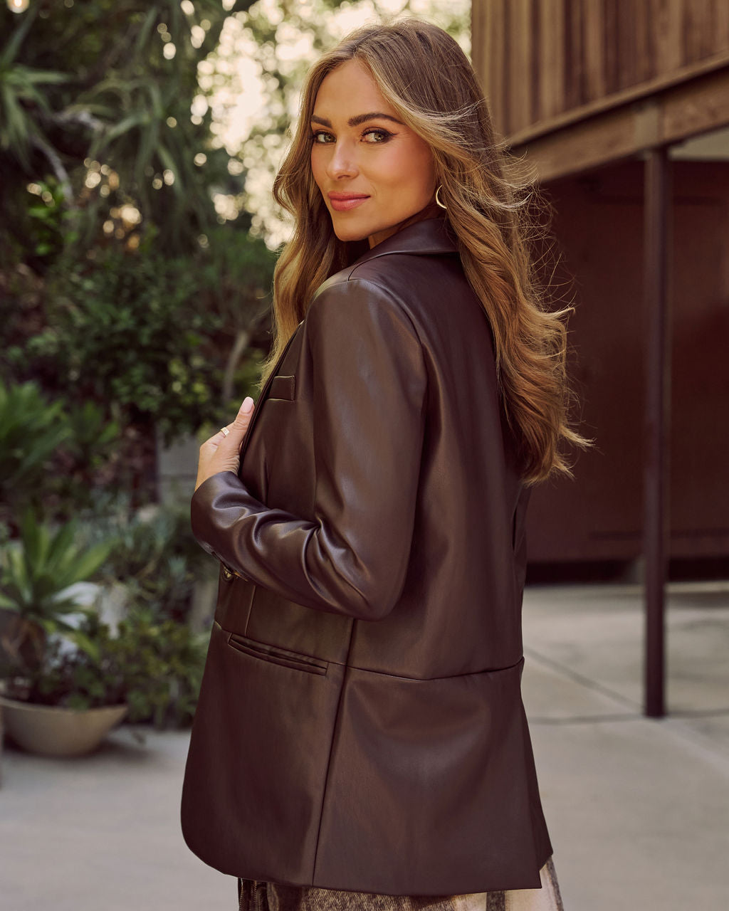 Don't Wait Up Leather Blazer