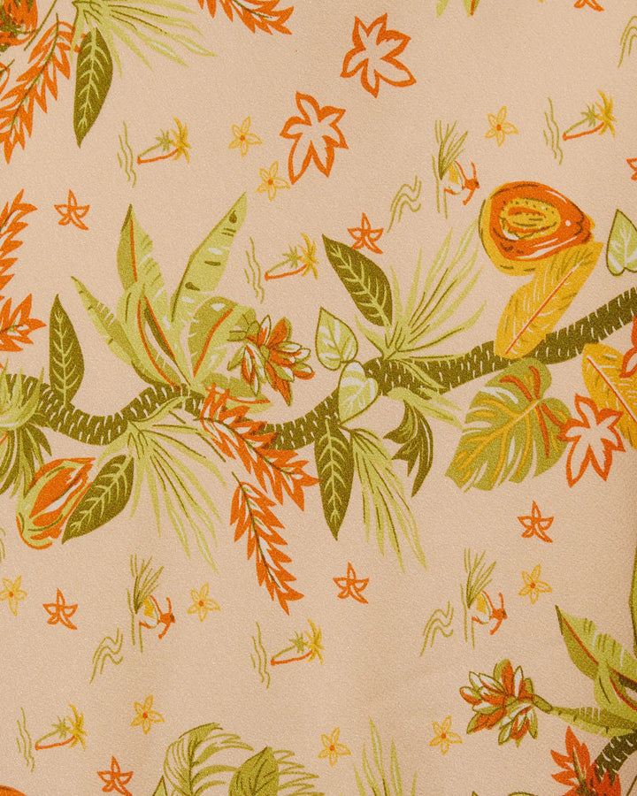 Kimora Saten Baskılı Midi Elbise