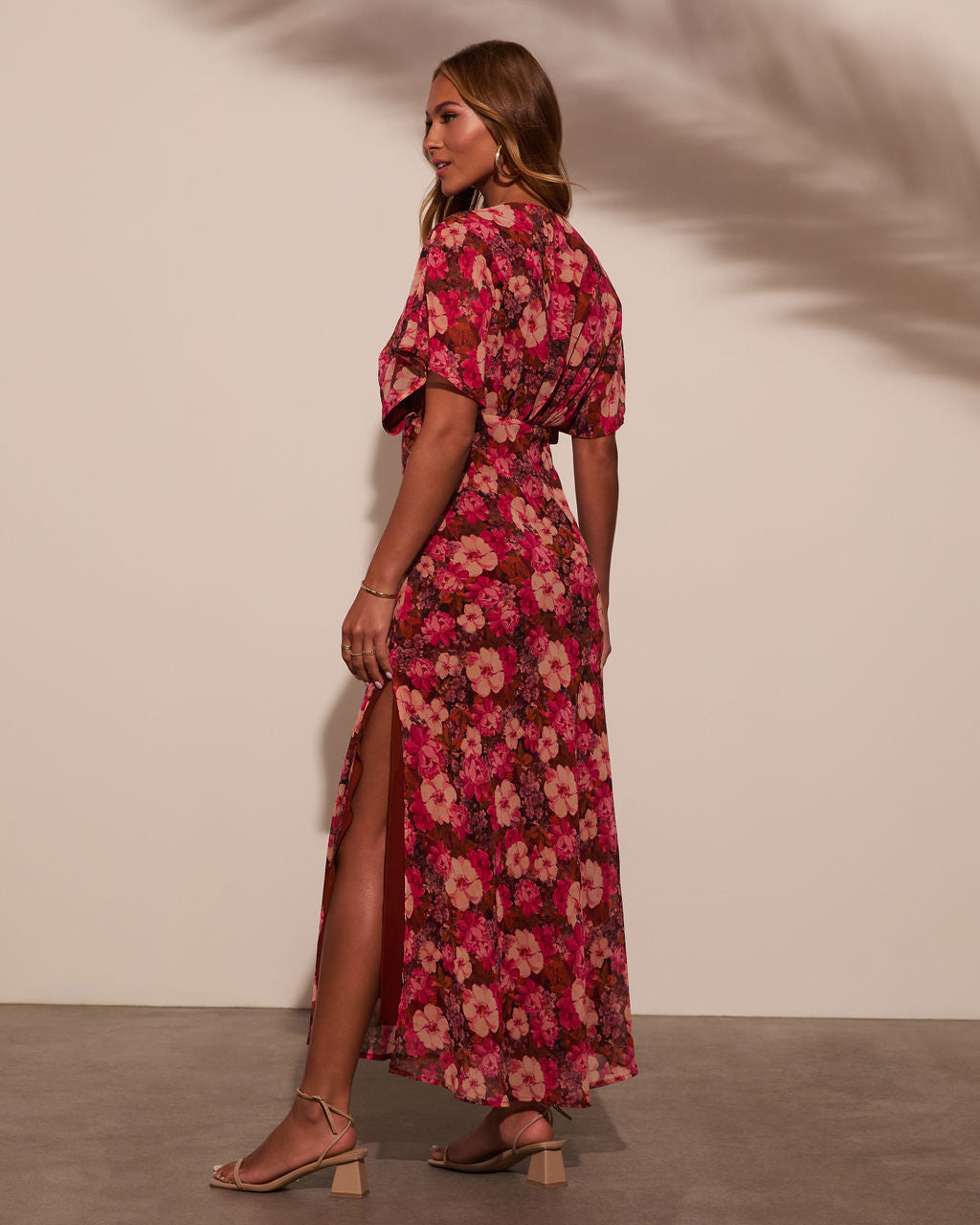 Theia Saten V Yaka Uzun Elbise