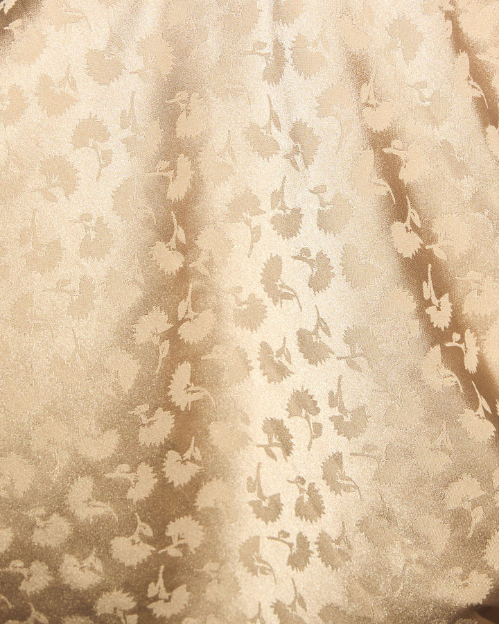 Altın Toplantılar Pileli Saten Maxi Elbise