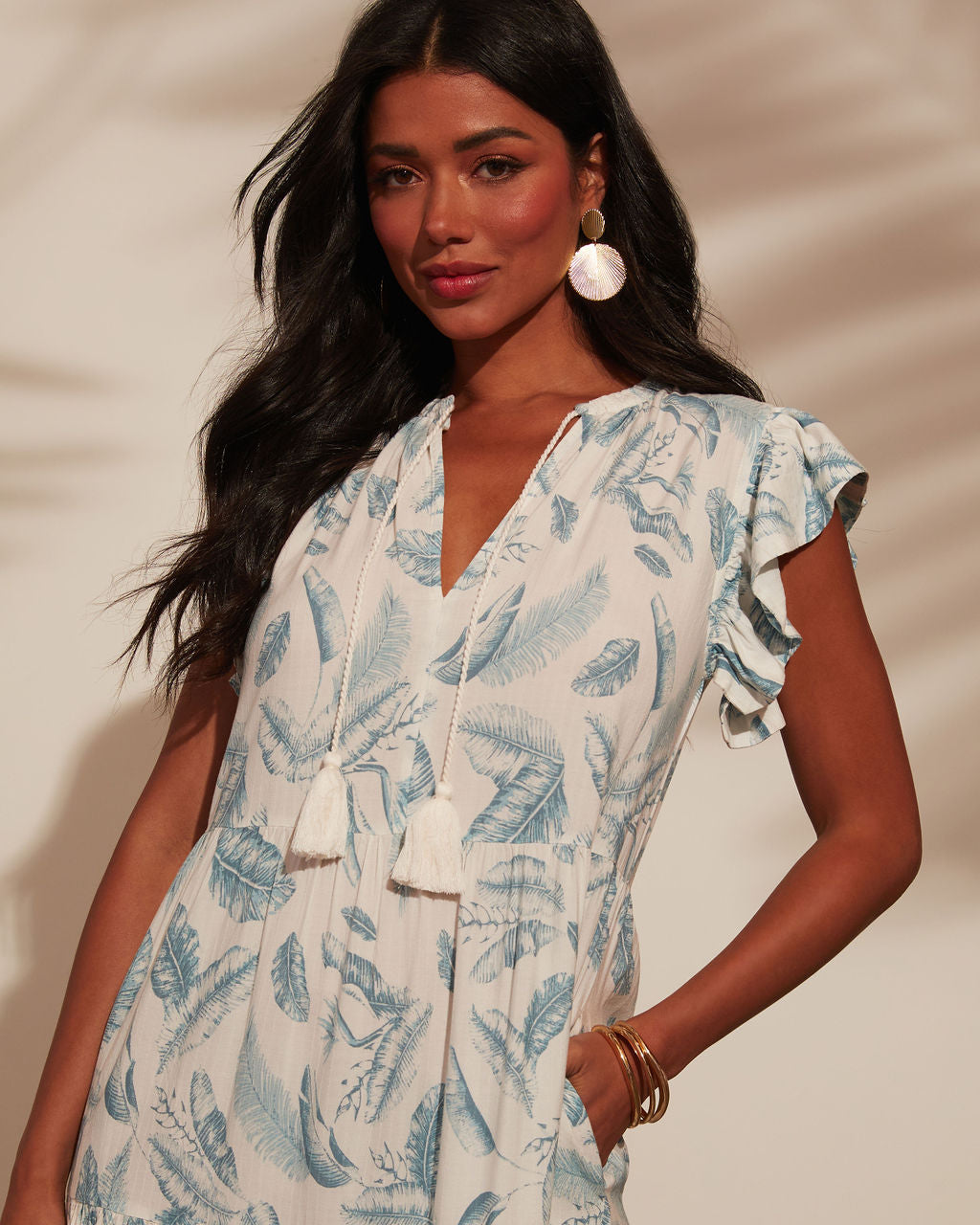 Sahil Mavisi A Kesim Midi Elbise