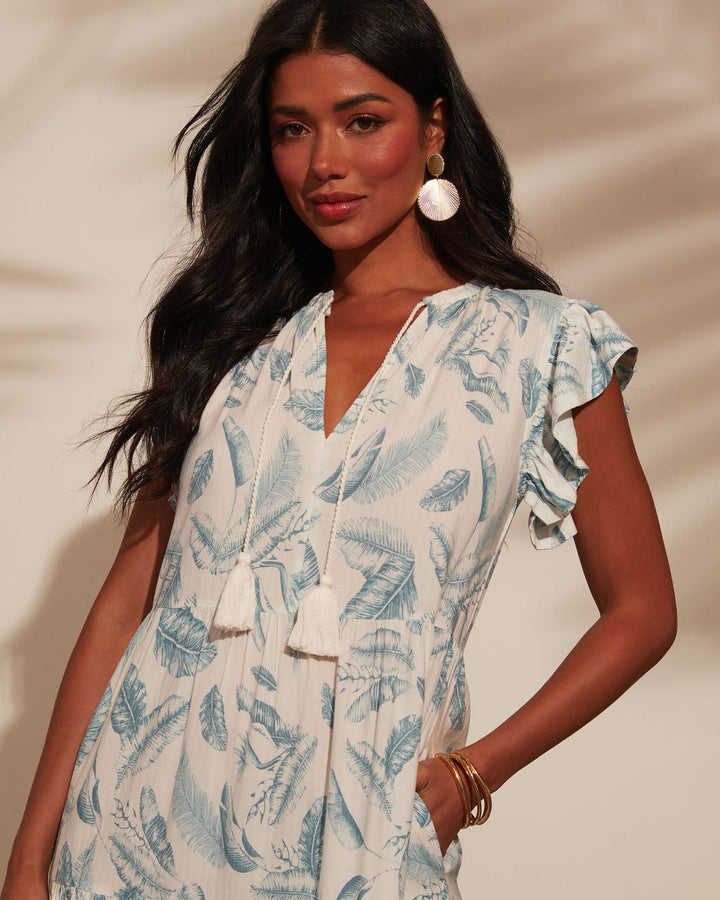 Sahil Mavisi A Kesim Midi Elbise