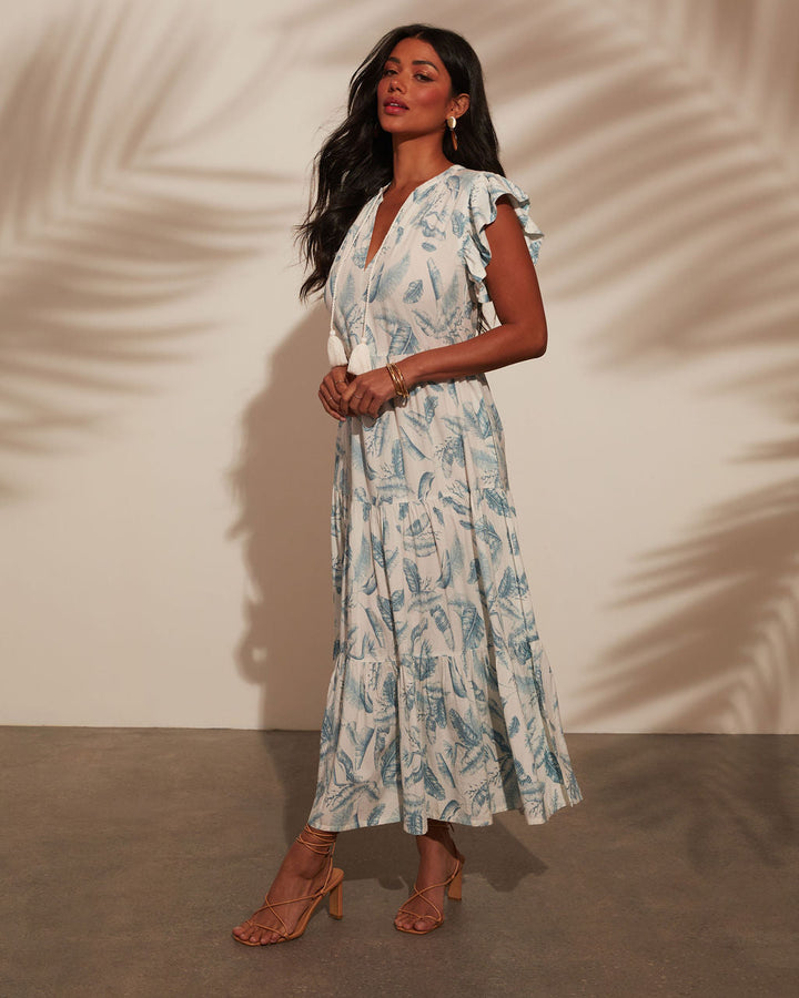 Sahil Mavisi A Kesim Midi Elbise