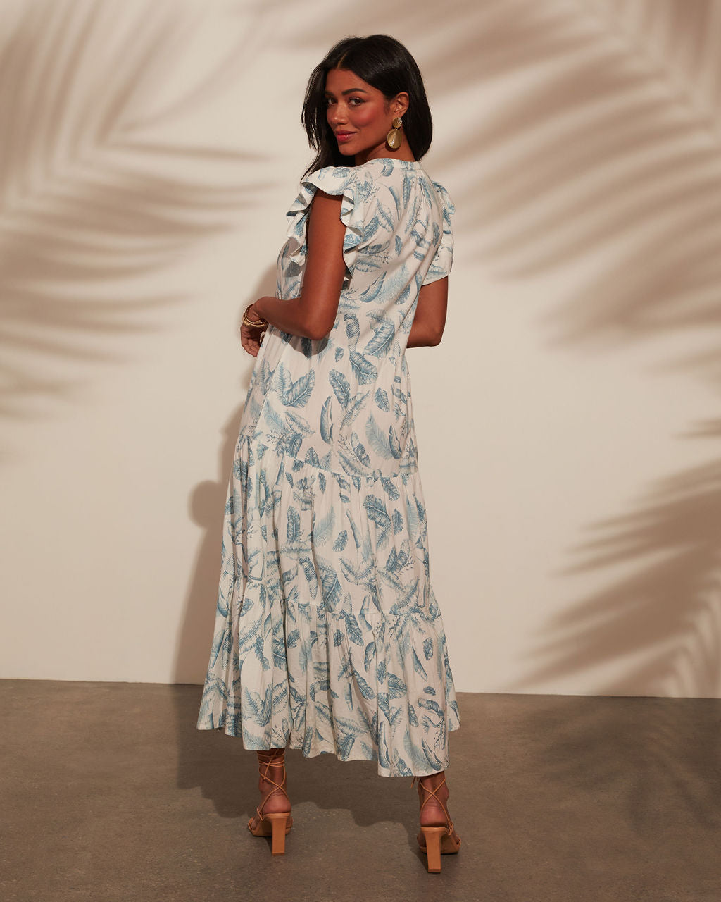 Sahil Mavisi A Kesim Midi Elbise