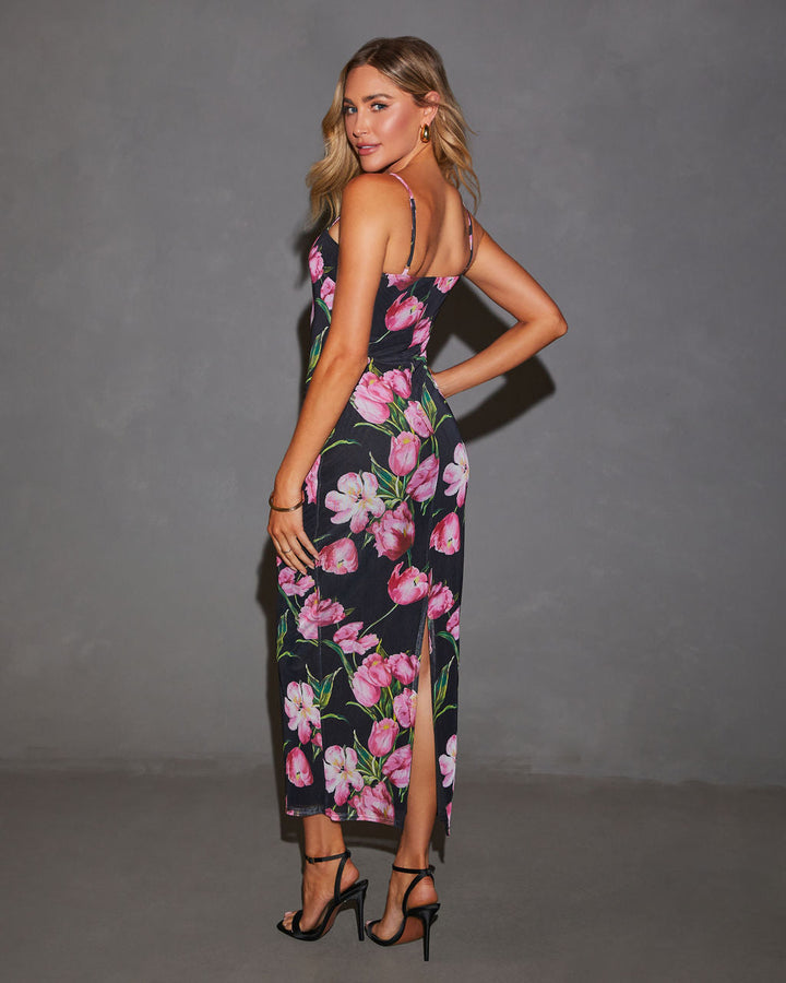 Nuvola Baskılı File Midi Elbise