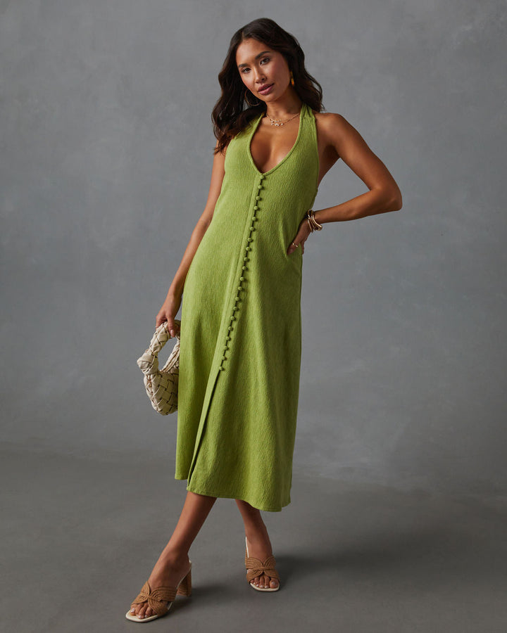 Vivienne Halter Düğmeli Midi Elbise