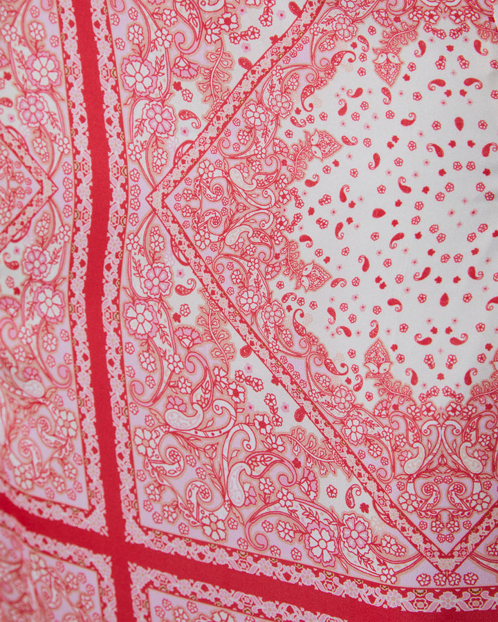 Emily Sweetheart Paisley Midi Elbise