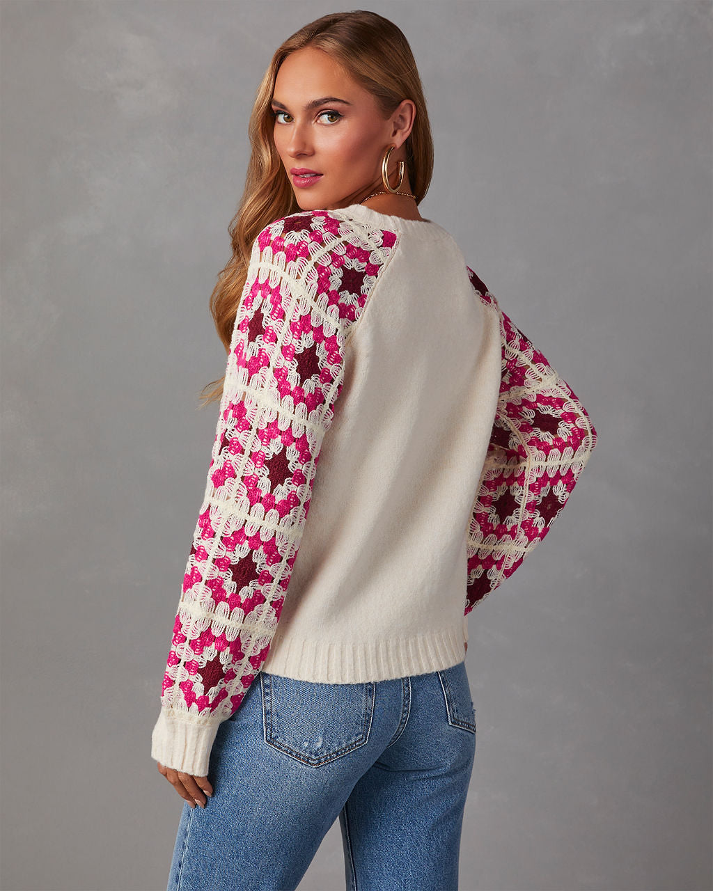Gertrude Crochet Knit Sweater