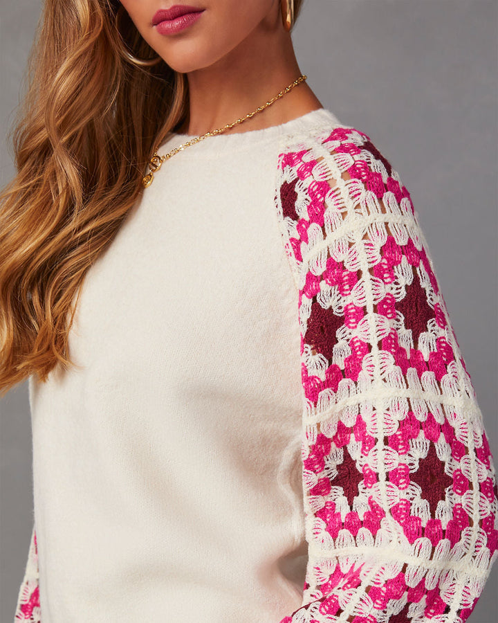 Gertrude Crochet Knit Sweater