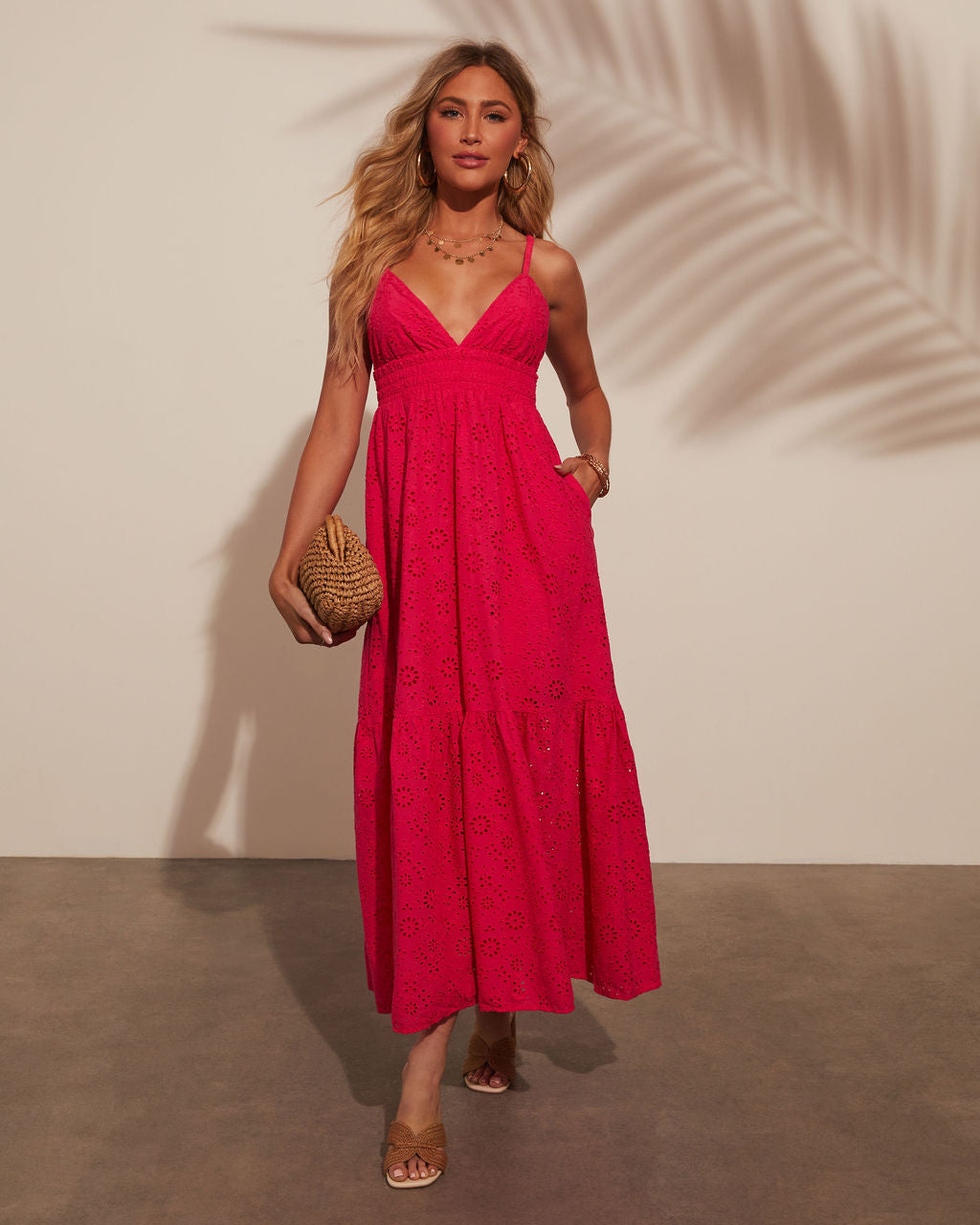 Lorenza Kuşgözü Büzgülü Midi Elbise