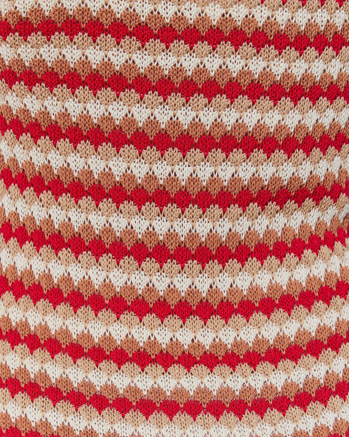 Sunset Dreaming Tığ İşi Çizgili Midi Elbise