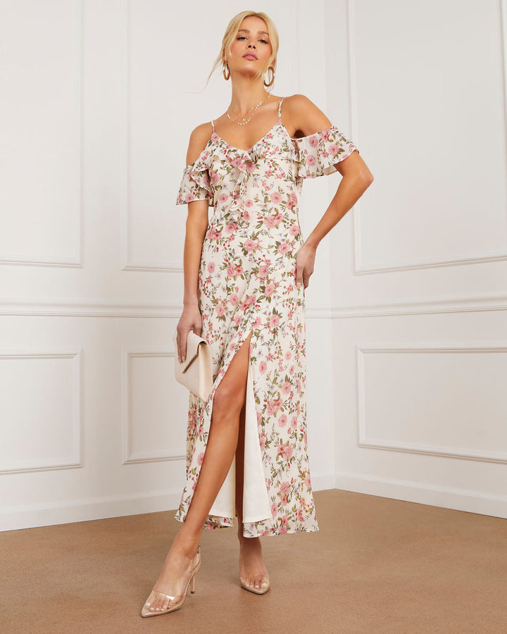 Marissa Çiçekli Midi Elbise