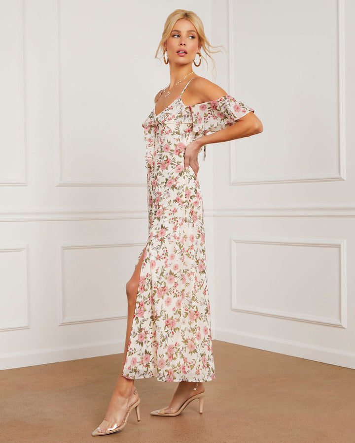 Marissa Çiçekli Midi Elbise