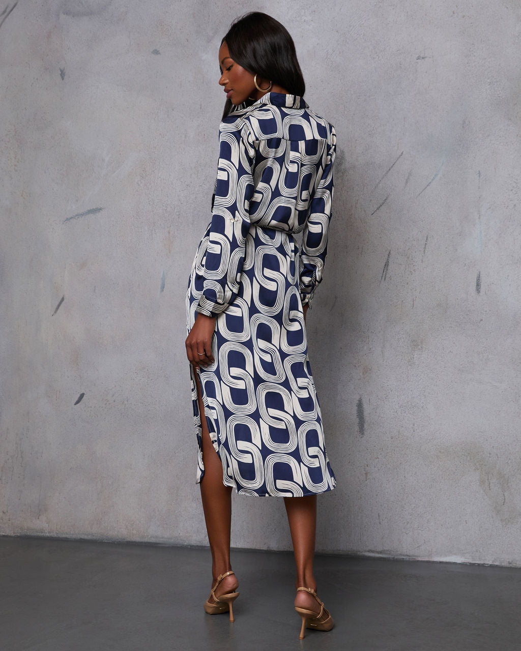 Chantel Belden Bağlamalı Baskılı Midi Elbise