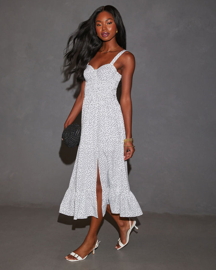 Anamaria Puantiyeli Korse Midi Elbise