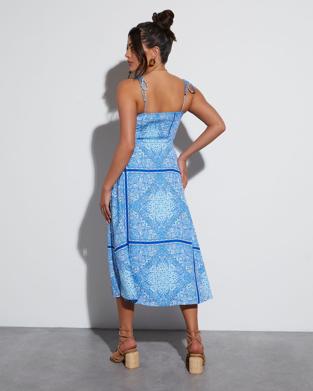 Emily Sweetheart Paisley Midi Elbise