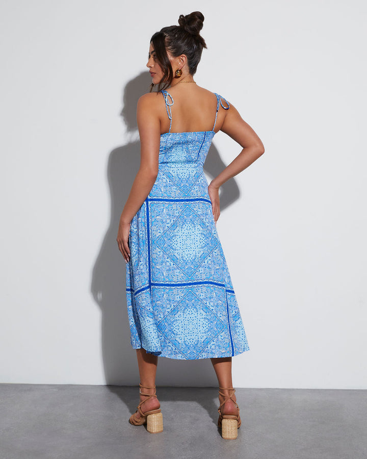 Emily Sweetheart Paisley Midi Elbise