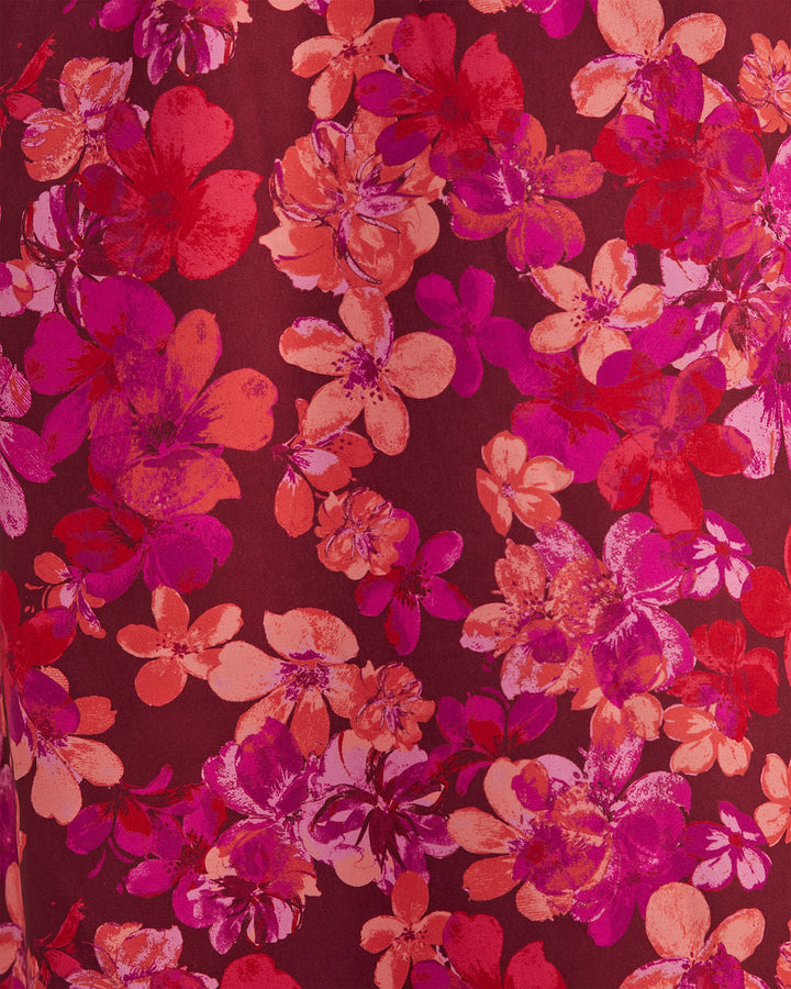 Thalia Straplez Çiçekli Midi Elbise