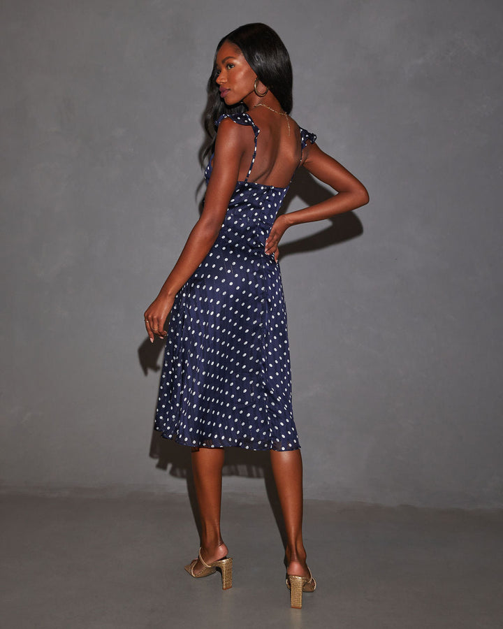 Margaret Puantiyeli Kesim Midi Elbise