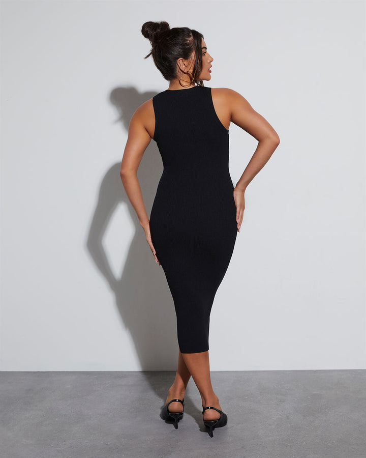 Kate Bisiklet Yaka Bodycon Midi Elbise