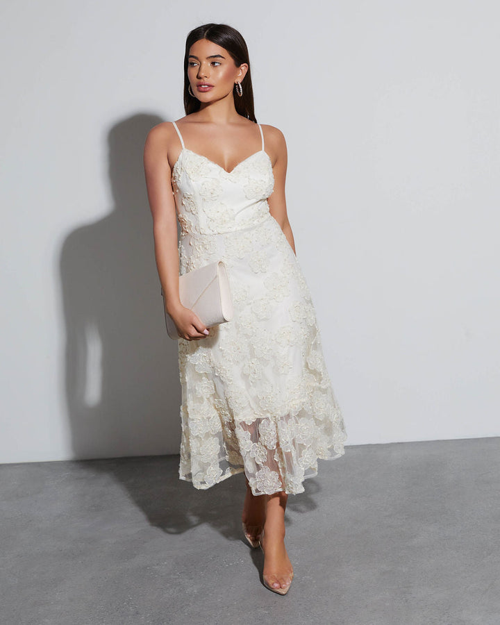 Somebody To Love Sweet Heart Dantelli Midi Elbise