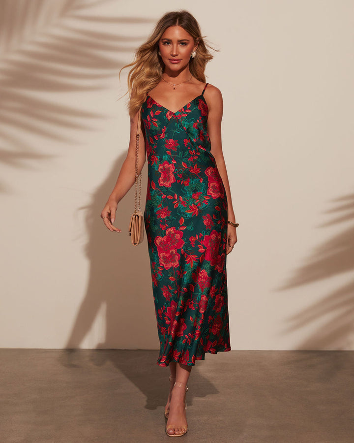 Aşk Büyüsü Baskılı Midi Elbise