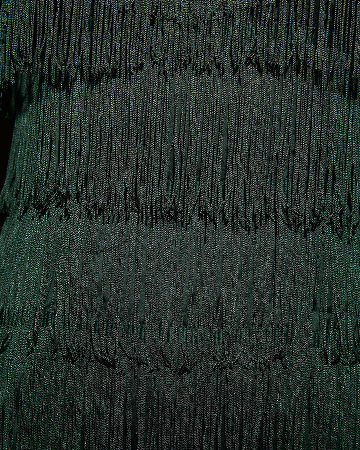 Speakeasy Katlı Püsküllü Midi Elbise