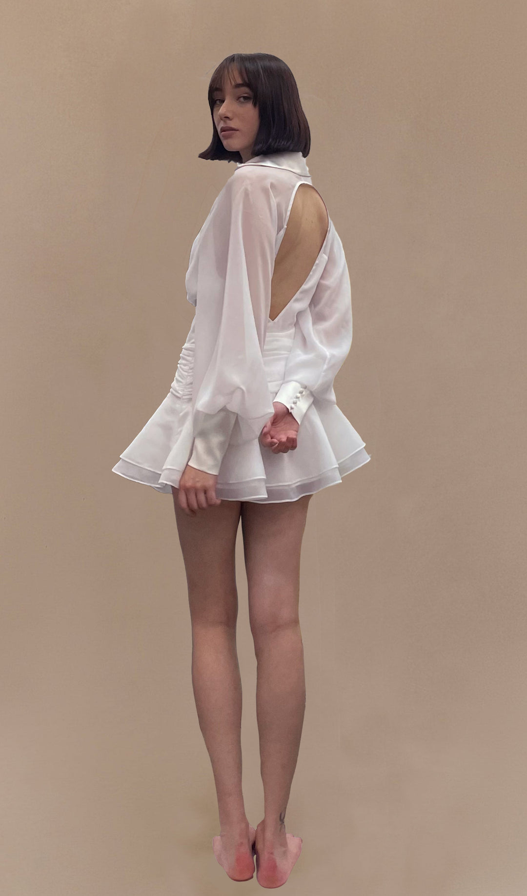 Thalia Fener Kollu Mini Elbise