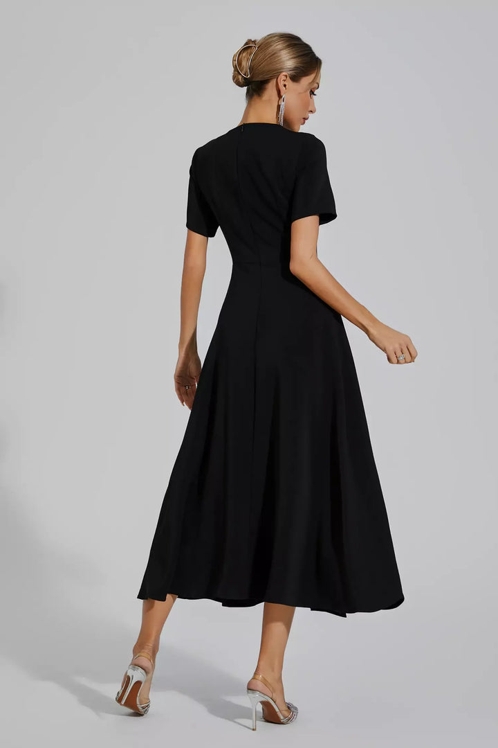 Greta Kırmızı Çiçek Uzun Elbise